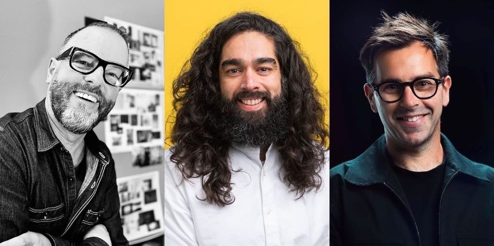 Heashots of Andrew Thomas, Jason Aldous and Rik Athorne