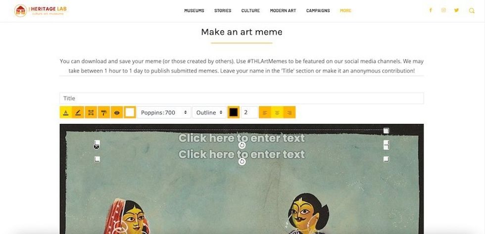 Heritage Lab's meme maker