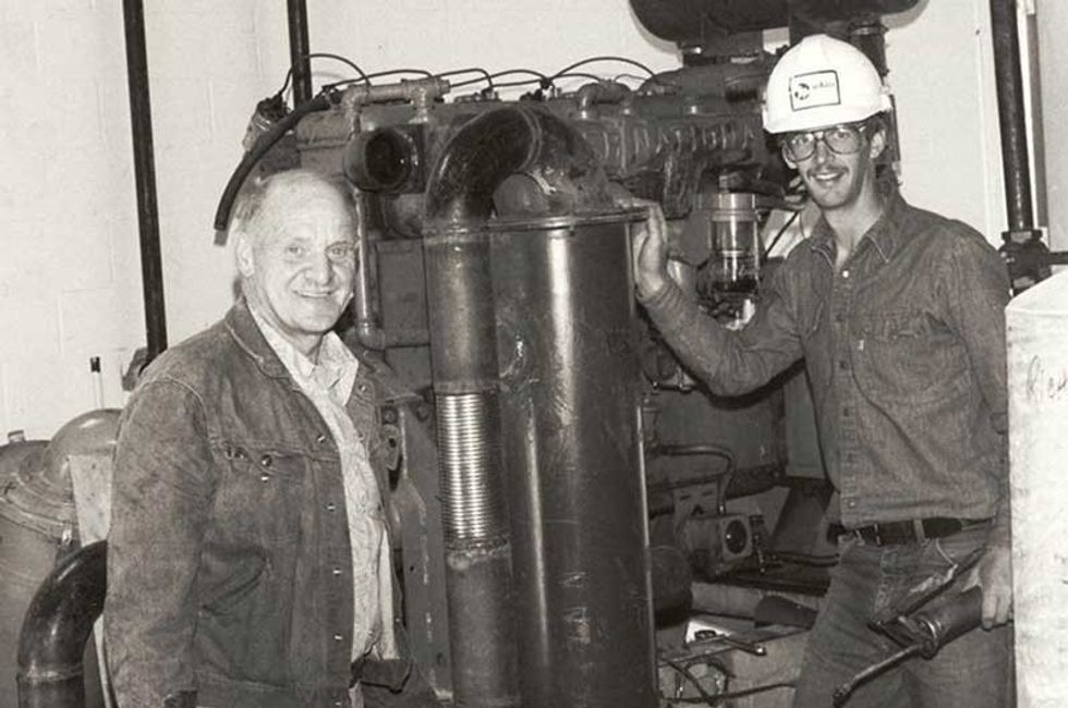 History-Geoff-Chutter-with-early-Wave-Pool-pumps-Circa-1980s