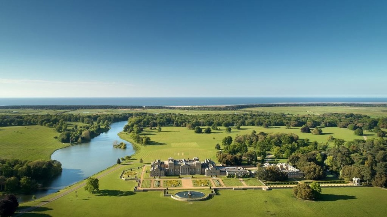 Holkham Hall Norfolk coastline aerial photo