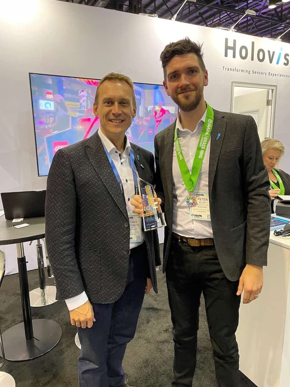 Holovis CEO Stuart Hetherington and Creative Director Peter Cliff Brass Ring Award