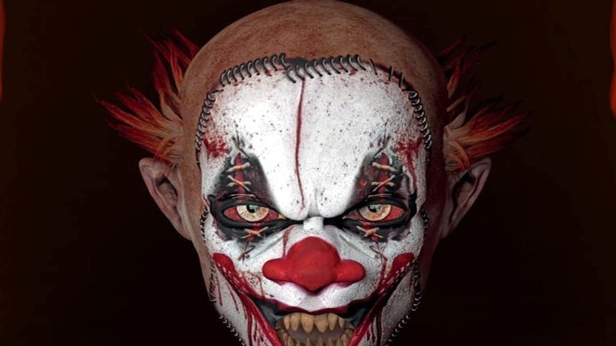 horror clown face grusel clown dark ride prater theme park