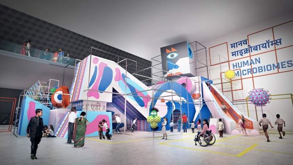 human microbiomes exhibit in Dr. A. P. J. Abdul Kalam Science City, India, designed by GSM Project