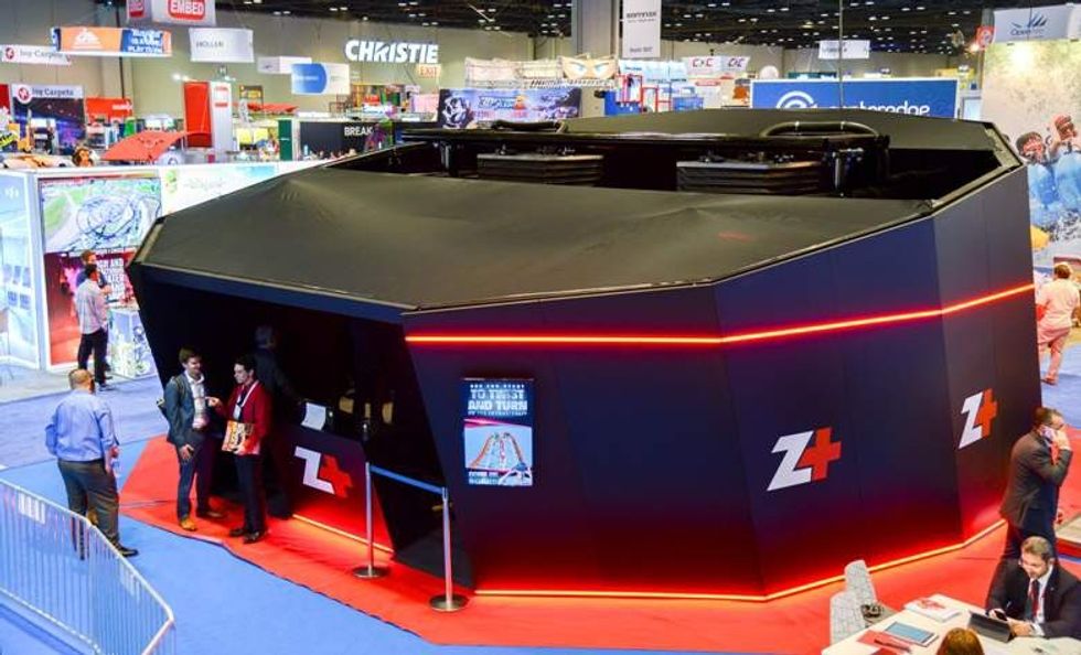 iaapa demo of VR BOX from Zamperla's new Z+ brand brings big coaster experience to small parks and indoor FECs
