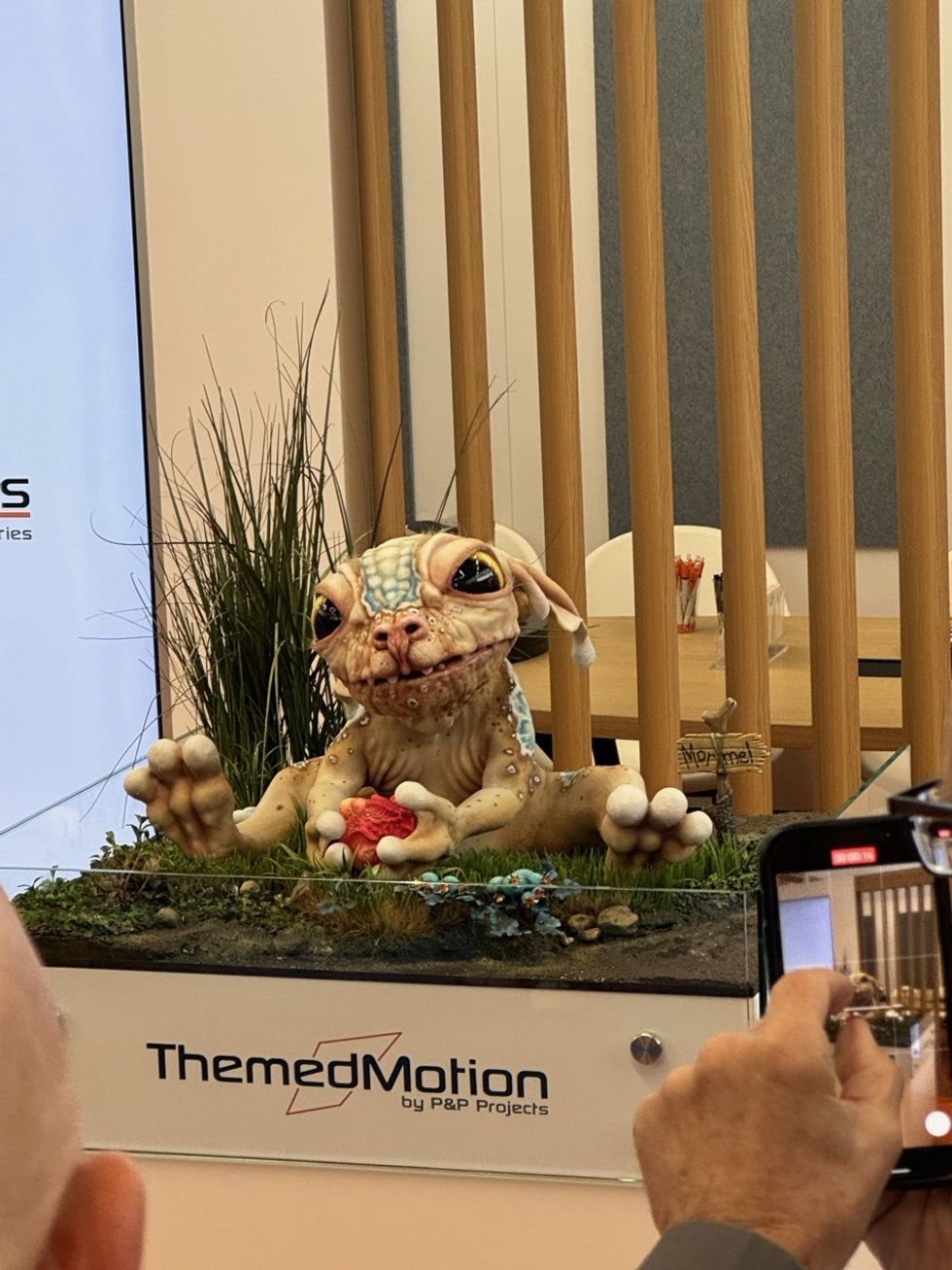 IAAPA Europe 2024 Mormel animatronic at P&P booth