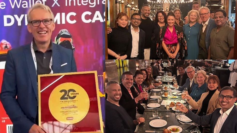 IAAPA Expo Europe 2024 Photo collage - James Miller, Owner of Funstation UK receiving plaque