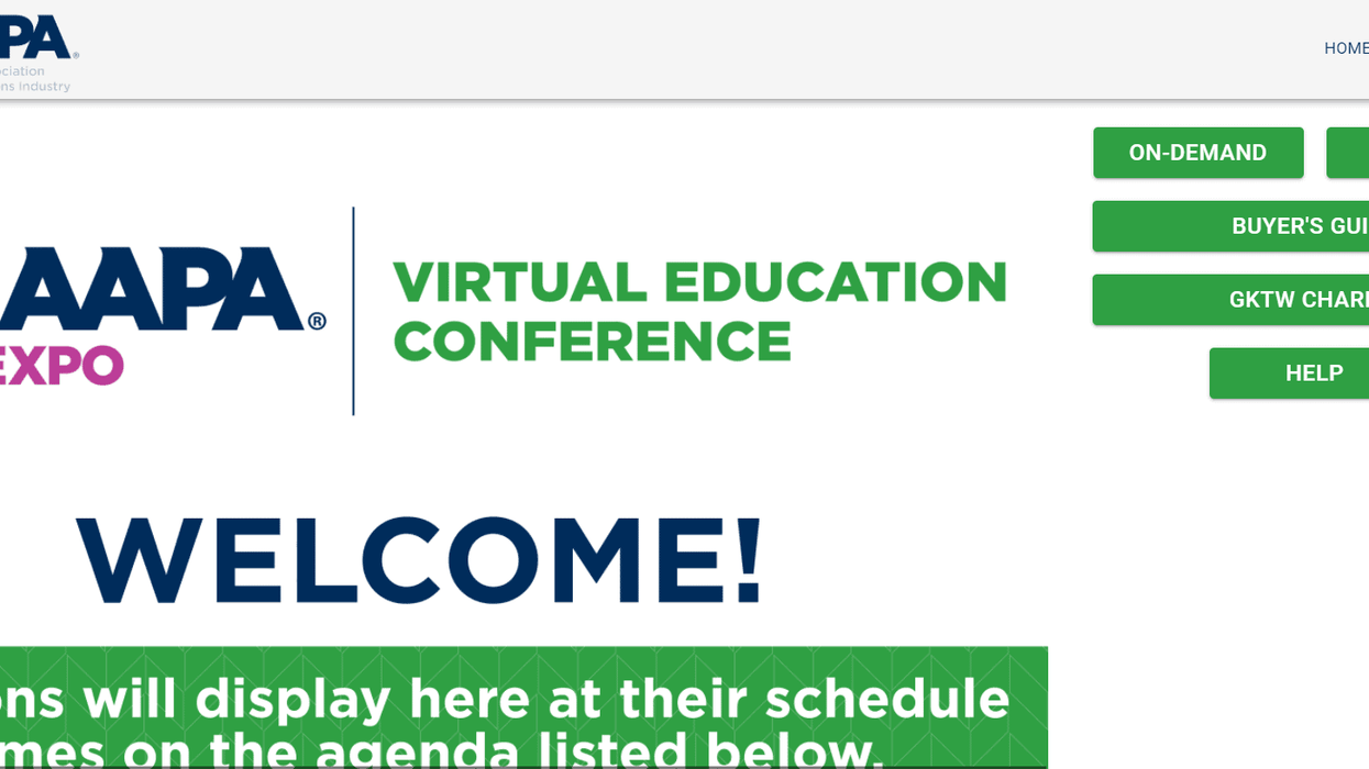 IAAPA Virtual education conference welome screenshot