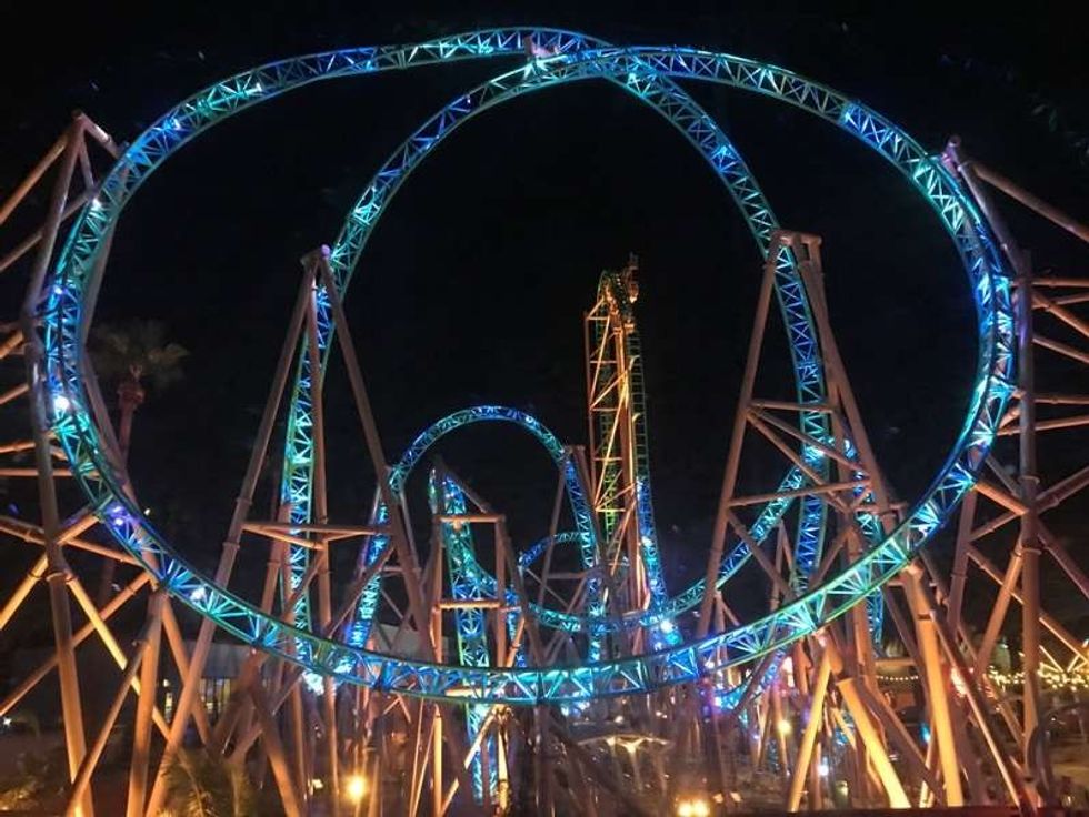 illuminated hangtime coaster at knotts berry farm