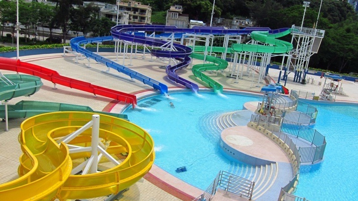 Three Translucent Polin Waterslides for Tai Po Aquatic Center Hong Kong