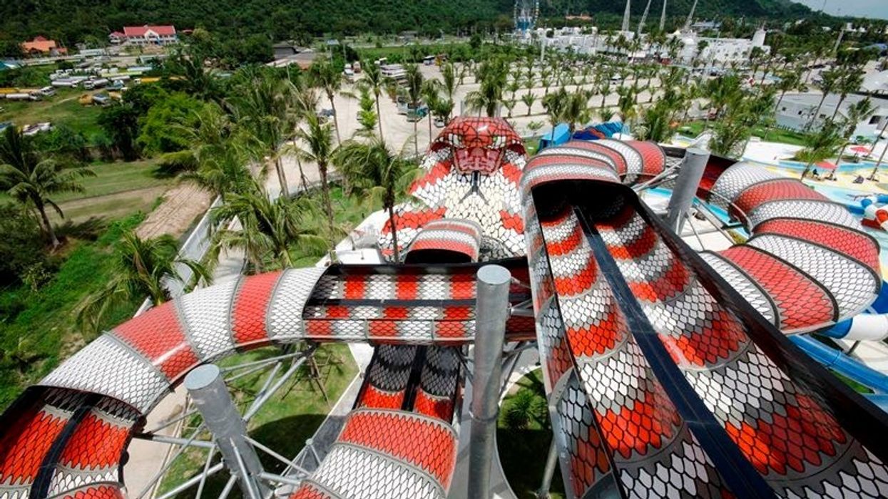 King Cobra and Other Polin Waterslides at Santorini Water Fantasy Waterpark,  Bangkok