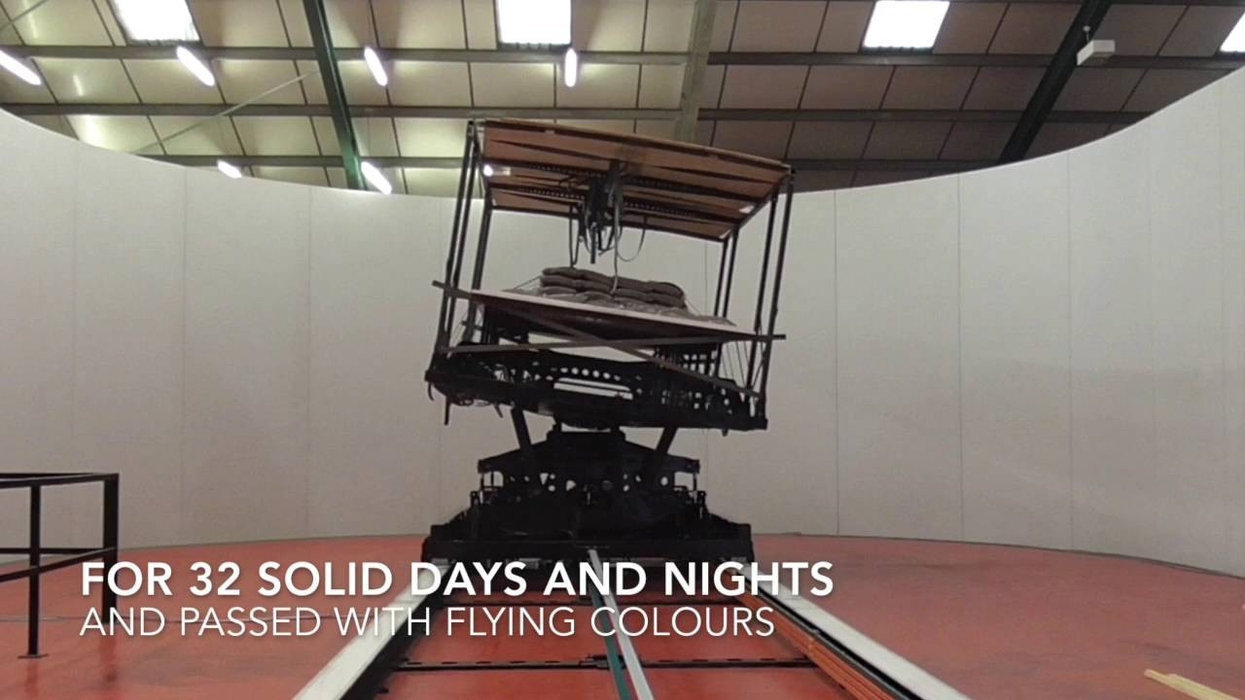 The Motion Master 30 3DOF ride system undergoing final factory testing