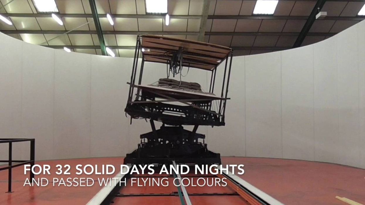 The Motion Master 30 3DOF ride system undergoing final factory testing