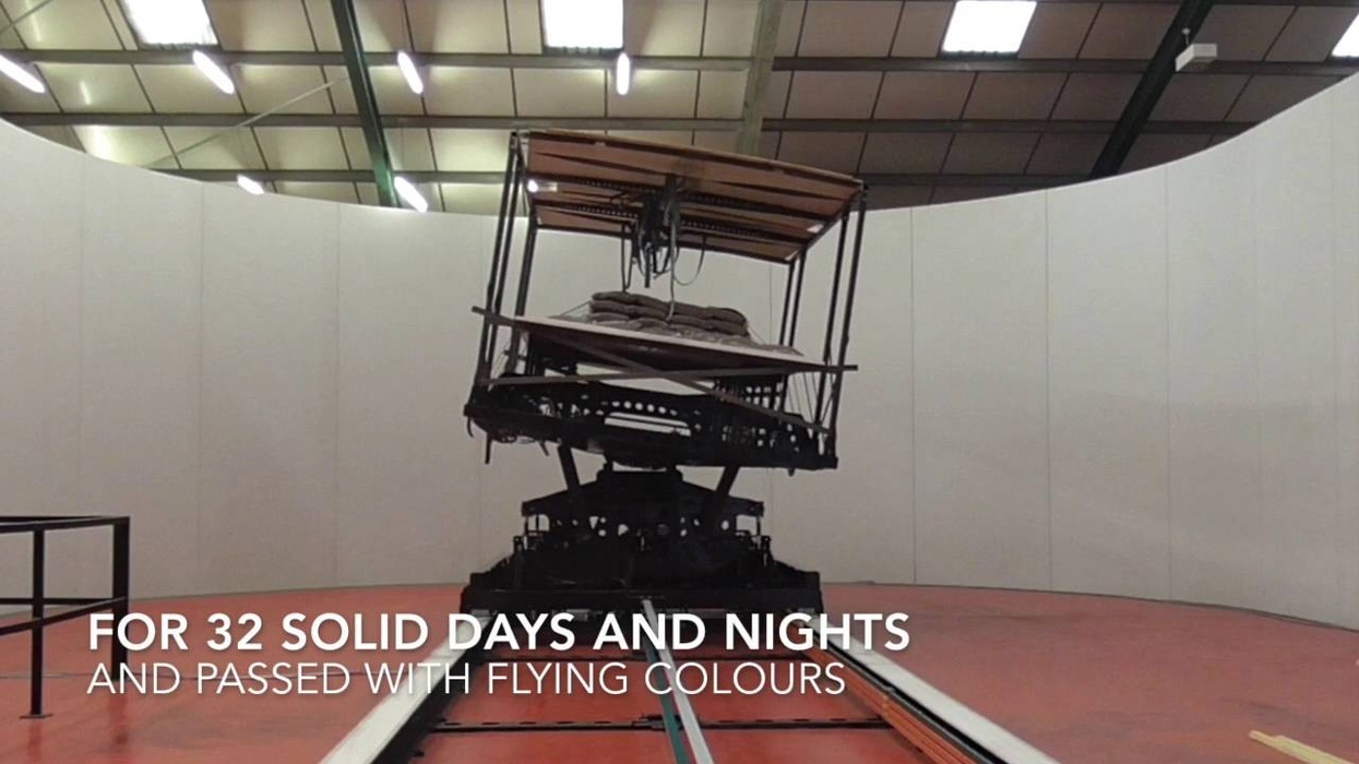 The Motion Master 30 3DOF ride system undergoing final factory testing