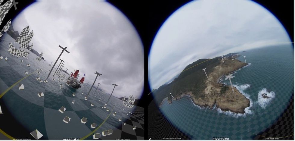 Images showing Moonraker VFX’s proprietary tracking process to smooth footage and seamlessly integrate CGI elements