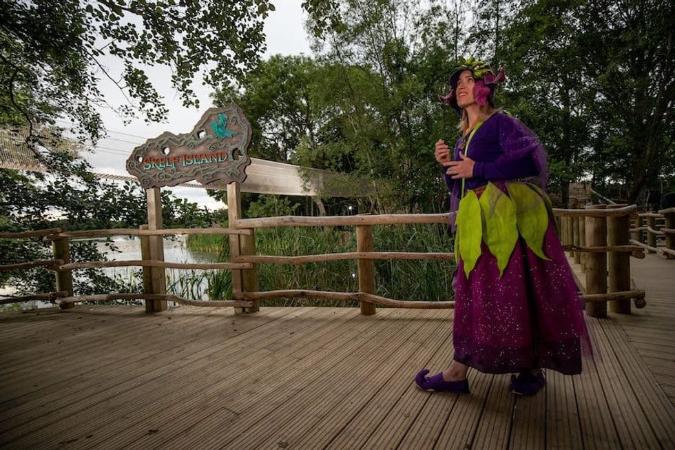 in character at Castle Howard's Skelf Island