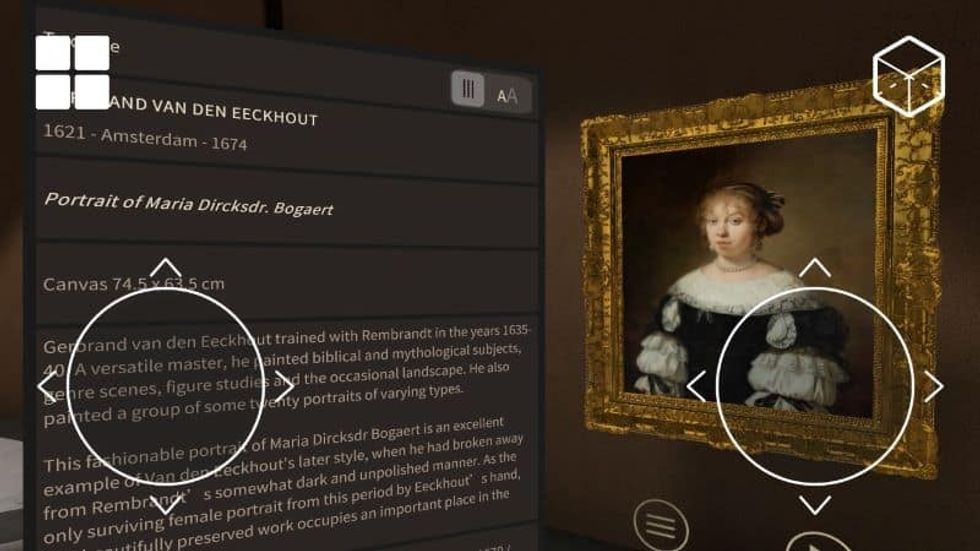 Information about a painting in the online Kremer Museum using AR technology