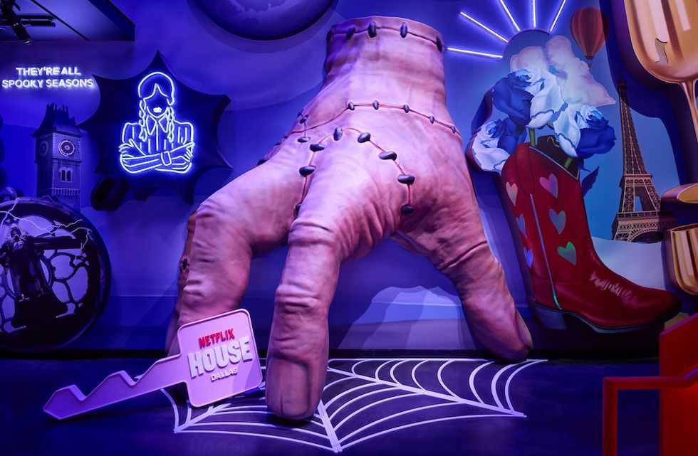 Inside the atrium at Netflix House Dallas