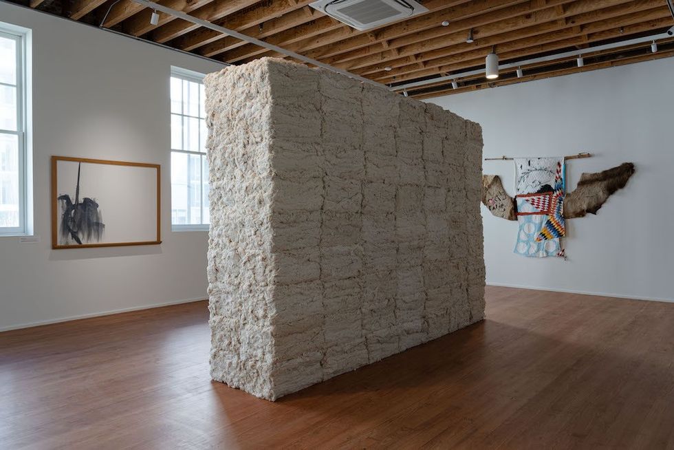 Installation view, left to right: Gary Simmons, Leonardo Drew and Natalie Ball, What’s Going On. Rubell Museum DC