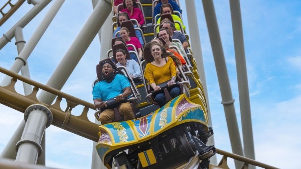 Intamin LSM Coaster Pantheon Drop Busch Gardens Williamsburg