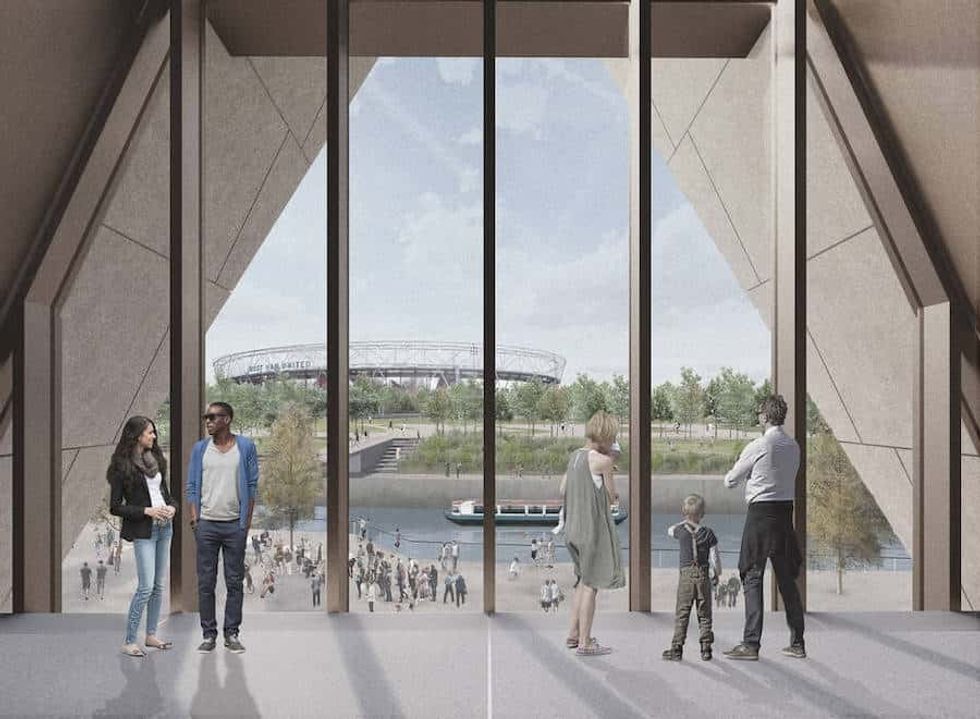 Internal render V&A museum Stratford Waterfront,