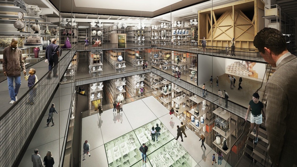 Internal render view of the central collection hall in V&A East Storehouse at Here East, designed by Diller Scofidio + Renfro © Diller Scofidio + Renfro, 2018