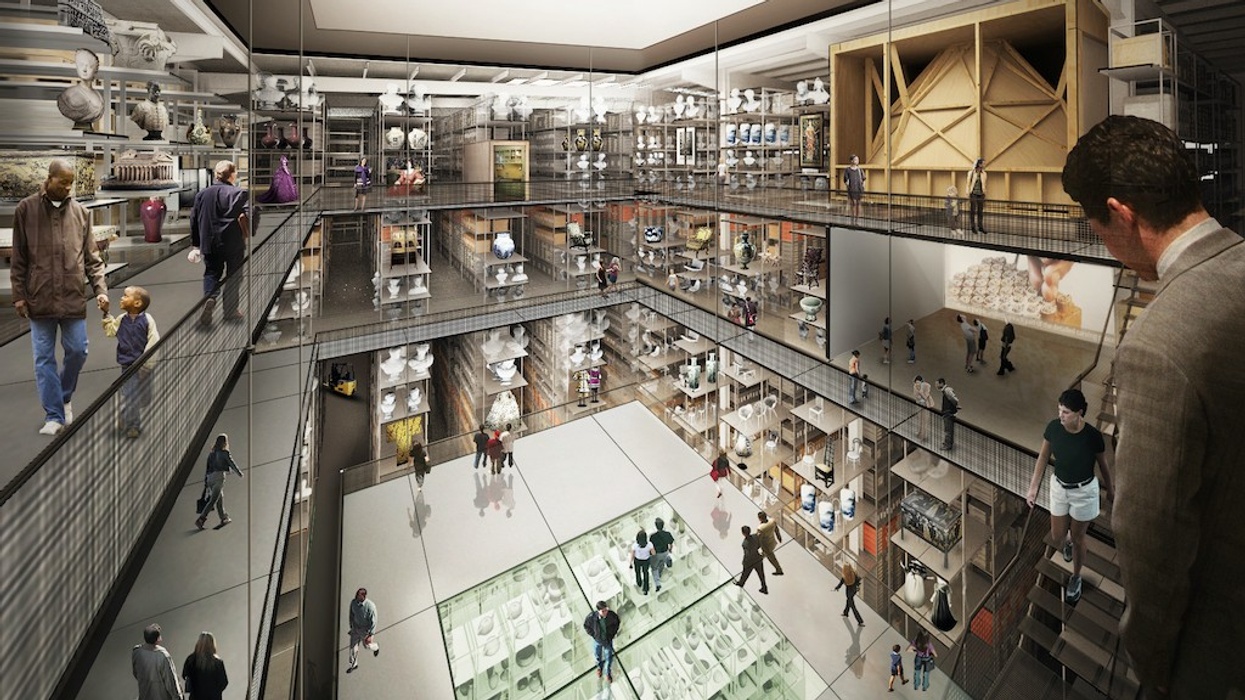 Internal render view of the central collection hall in V&A East Storehouse at Here East, designed by Diller Scofidio + Renfro © Diller Scofidio + Renfro, 2018