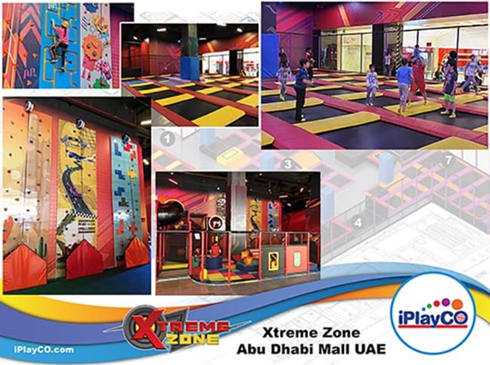 iPlayCO, Xtreme Zone, Dubai, trampolines, climbing walls, soft play, playground