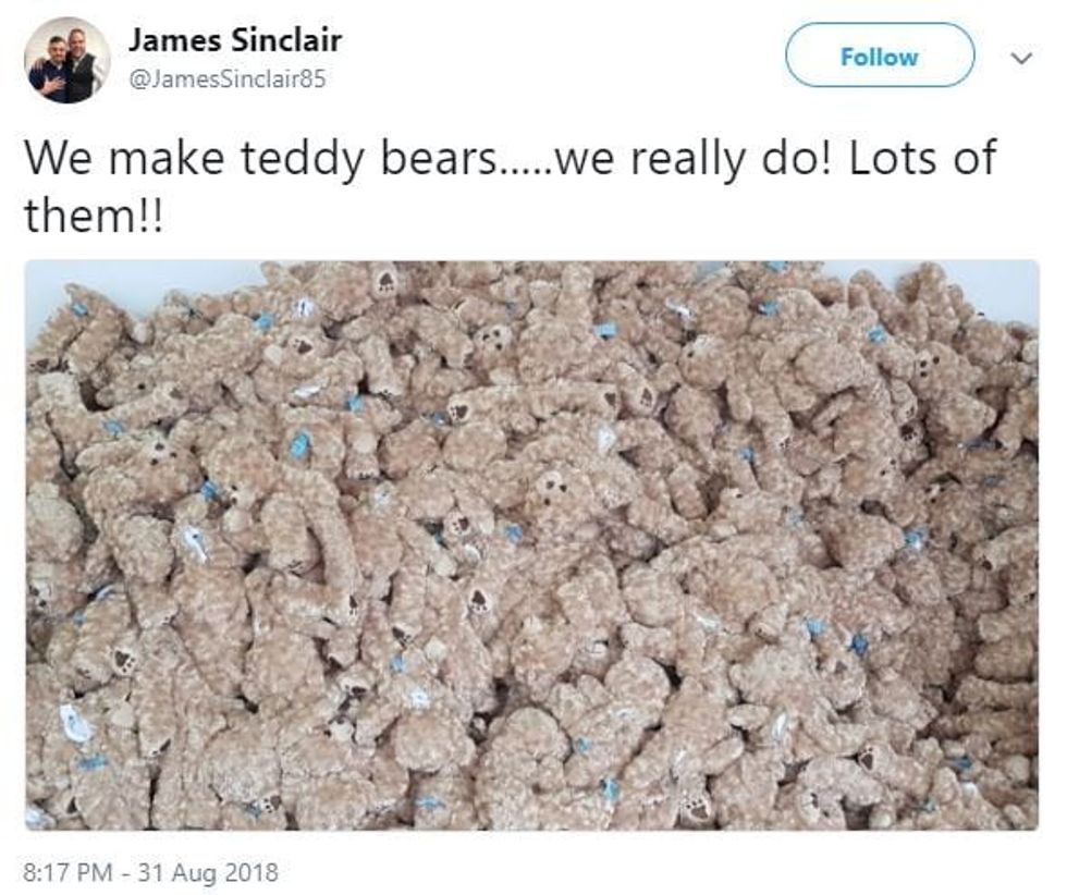James Sinclair Teddytastic tweet