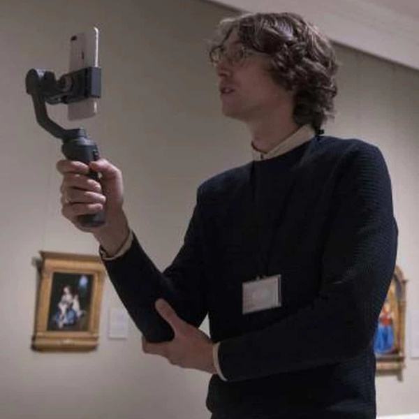 Javier Sainz de los Terreros filming video content in the Prado Museum