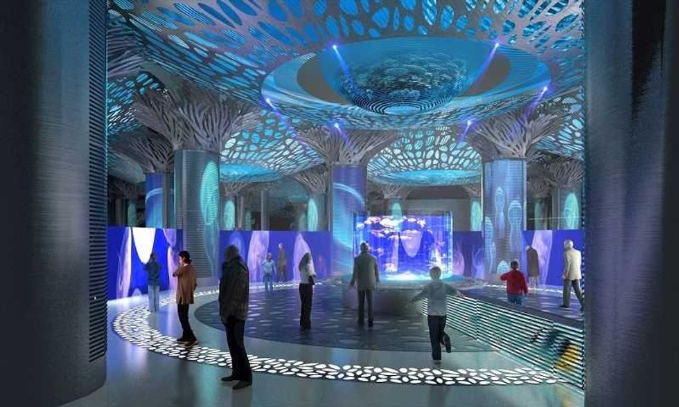 jellyfish interior futuristic blue