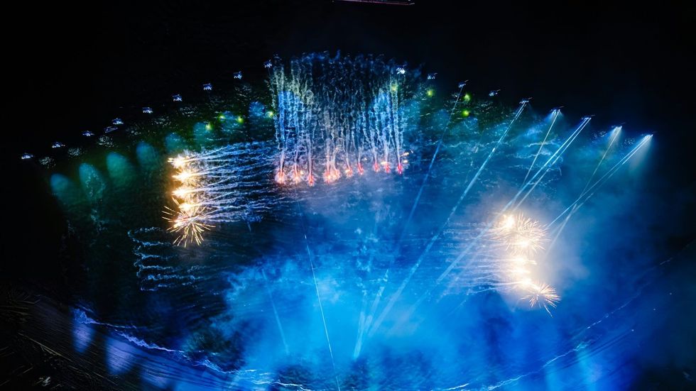 Jet Skis and Fireworks at Symphony of the Green Island, C\u00e1t B\u00e0 Island