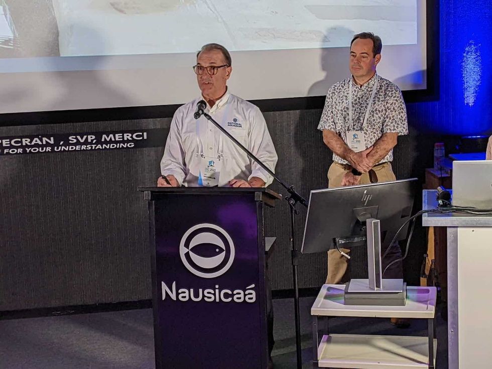 John racanelli and Rob Hicks at International aquarium congress 2022