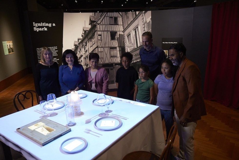 Julia Child Exhibit Dining table with projections