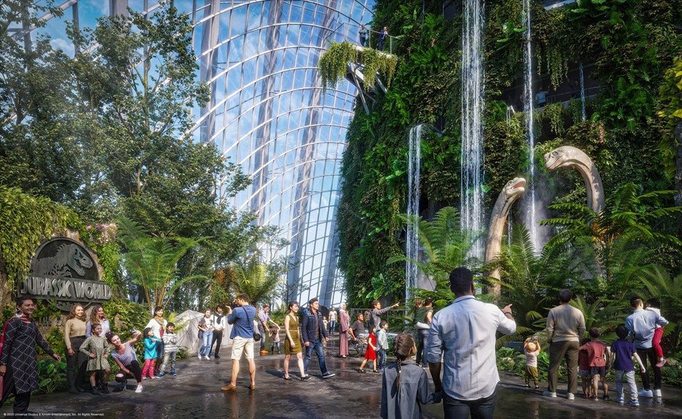 Jurassic World The Experience at Cloud Forest, Gardens by the Bay Brachiosaurus Falls