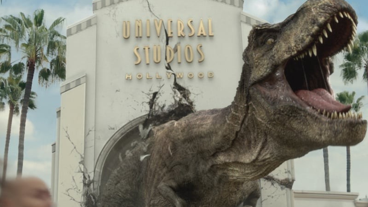 JURASSIC WORLD’s Iconic Tyrannosaurus rex and Mosasaurus Invade Universal Studios Hollywood in Dynamic New Ad Campaign, It Just Got Real, as Anticipation Builds for the New Mega Attraction, “Jurassic World—The Ride,” Opening This Summer