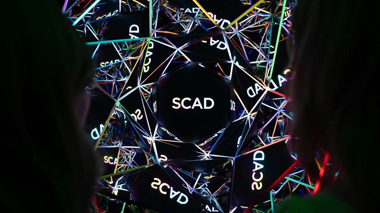 Kaleidoscopic effect with SCAD written in the centre at SCADstory Atlanta