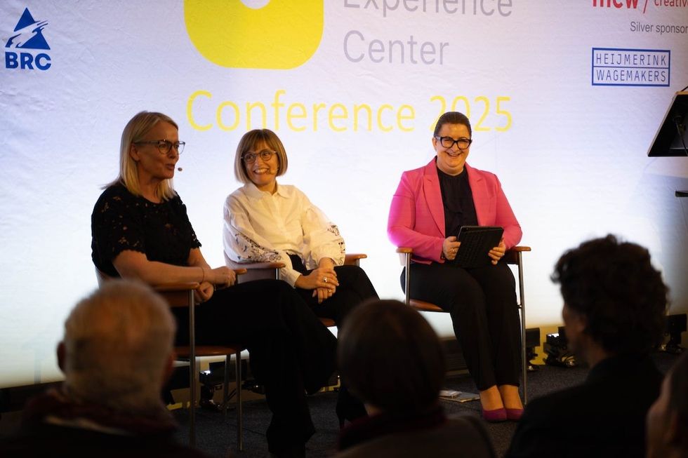 Kathrine Kirk Muff, Managing Director LEGO House, Laura Sileo Pavat, Head of Global Brand Homes, Pernod Ricard, Catherine Toolan, Managing Director Guinness Storehouse speaking at the Brand Experience Center Conference 2025.