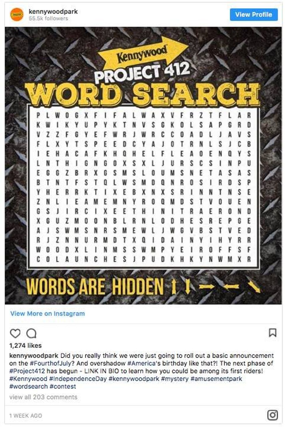 Kennywood word search. art of the tease x