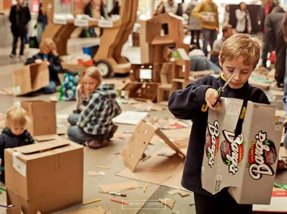 Kids at previous Cardboard Challenge