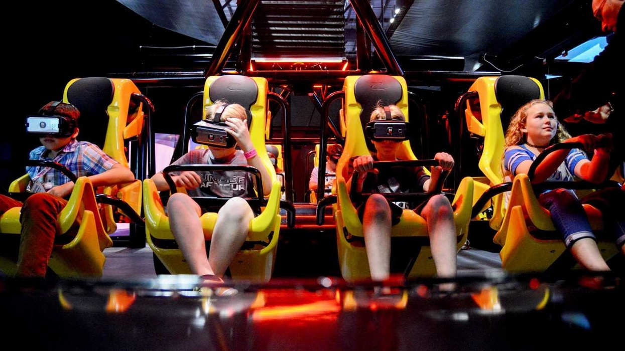 kids experience virtual reality coaster with zamperla Z+ VR Box