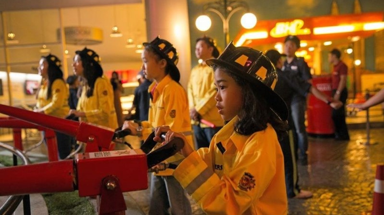 KidZania young fire fighters in action