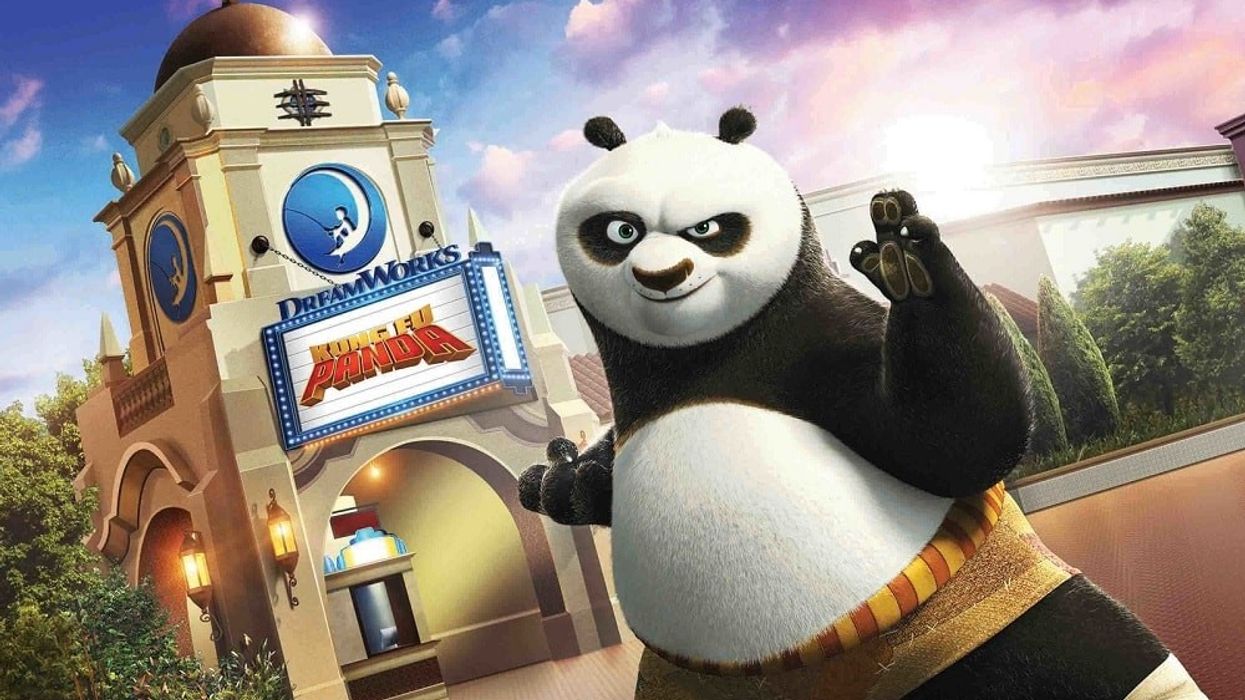 Kung Fun Panda immersive theatre attraction at the DreamWorks Theatre in Universal Studios Hollywood.