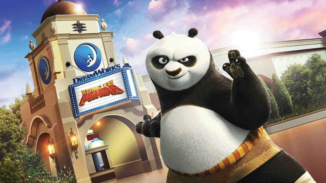 Kung Fun Panda immersive theatre attraction at the DreamWorks Theatre in Universal Studios Hollywood.