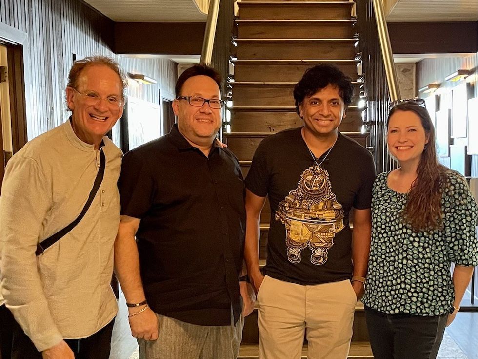 (L to R) Joe Lanzisero, Ryan Harmon, M. Night Shyamalan, and Beckie Kiefer