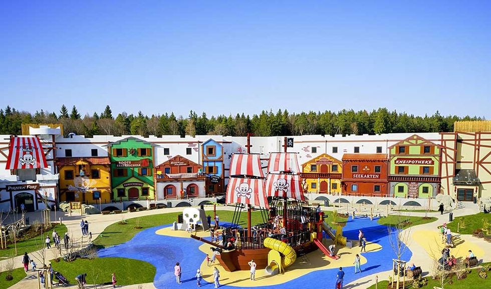 Lappset Creative create legoland pirate ship playground, onsite theme park hotels