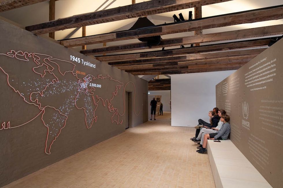 large map exhibit at FLUGT refugee museum