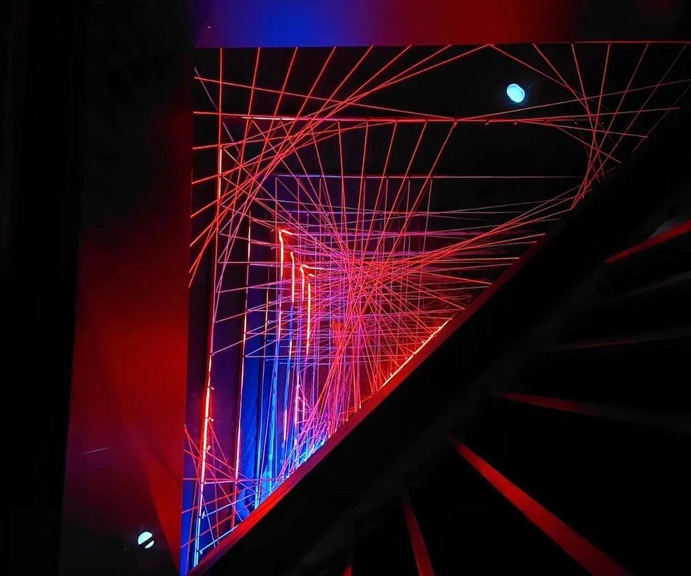 lasers and mirrors at Meow Wolf Convergence Station