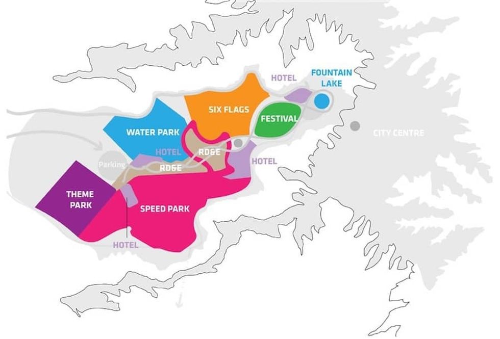 Layout of the planned Resort Core at Qiddiya