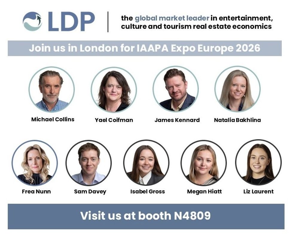 LDP team members for IAAPA Expo Europe 2026, with booth info.
