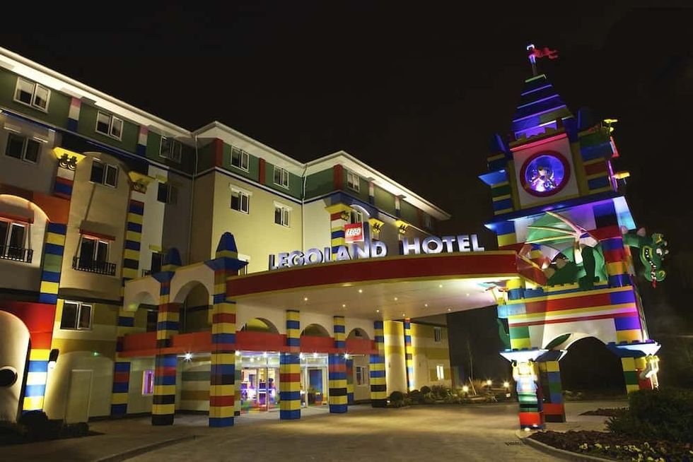 Legoland Hotel Windsor Exterior at Night